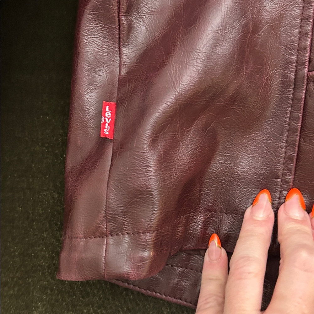 Levi's Women's oxblood color faux leather Jacket - Picture 11 of 15